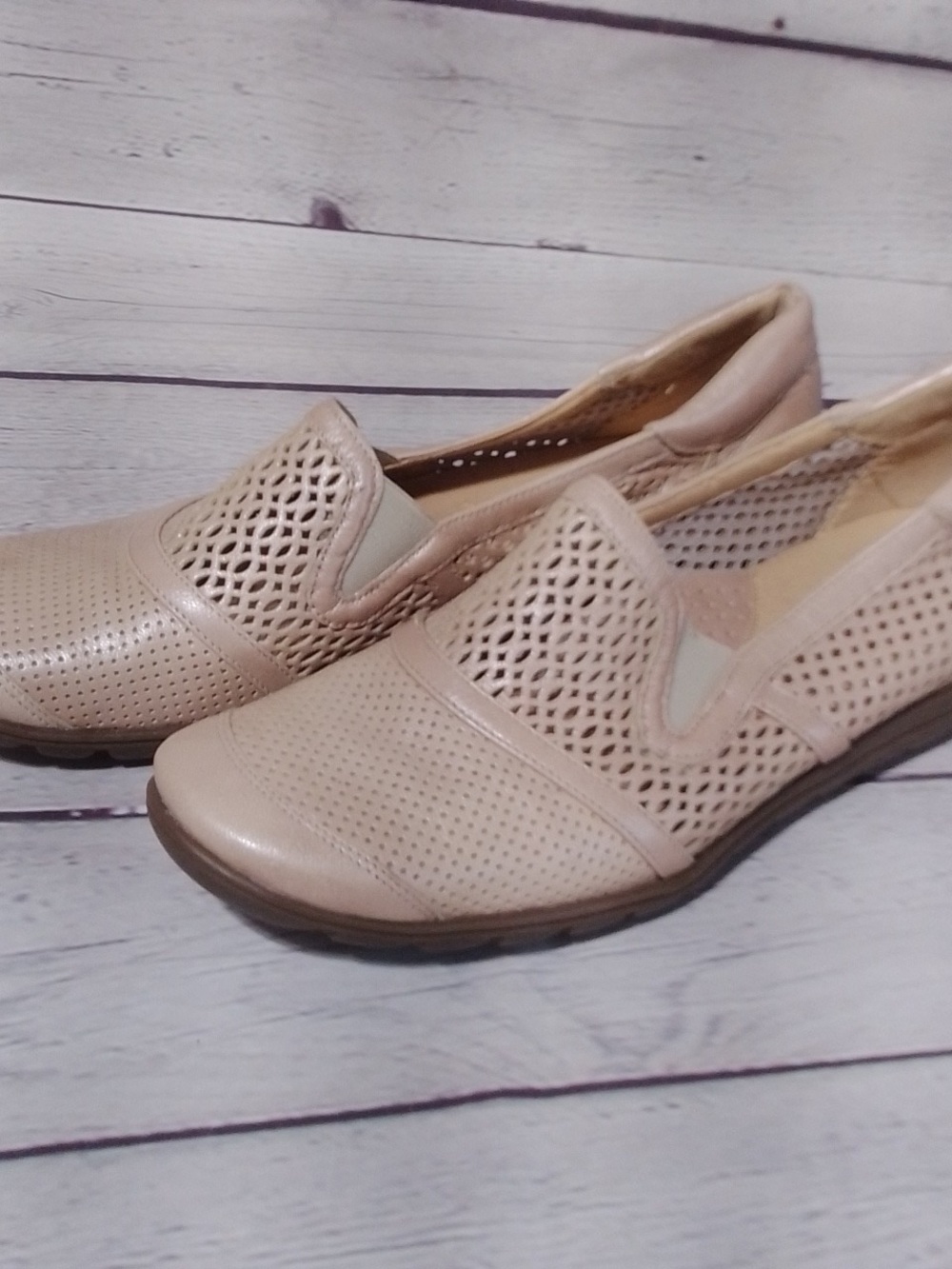 Sesto Meucci Perforated Slip-On Loafers in Light Nude